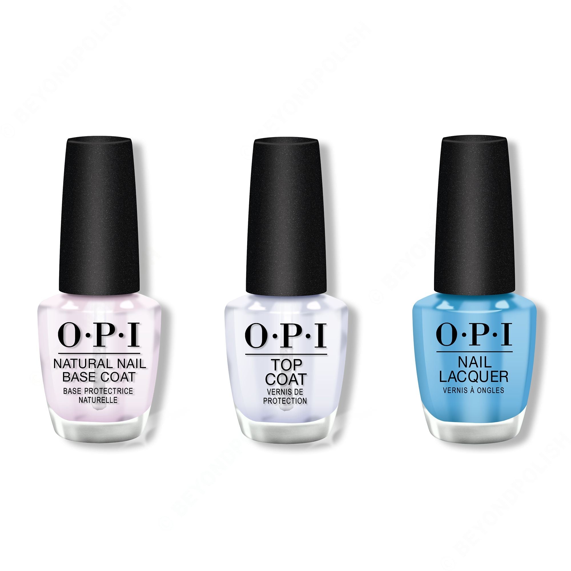 OPI - Nail Lacquer Combo - Base, Top & No Room for the Blues 0.5 oz