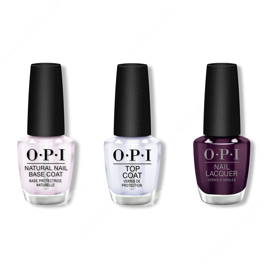 OPI - Nail Lacquer Combo - Base, Top & O Suzi Mio 0.5 oz - Professional Care