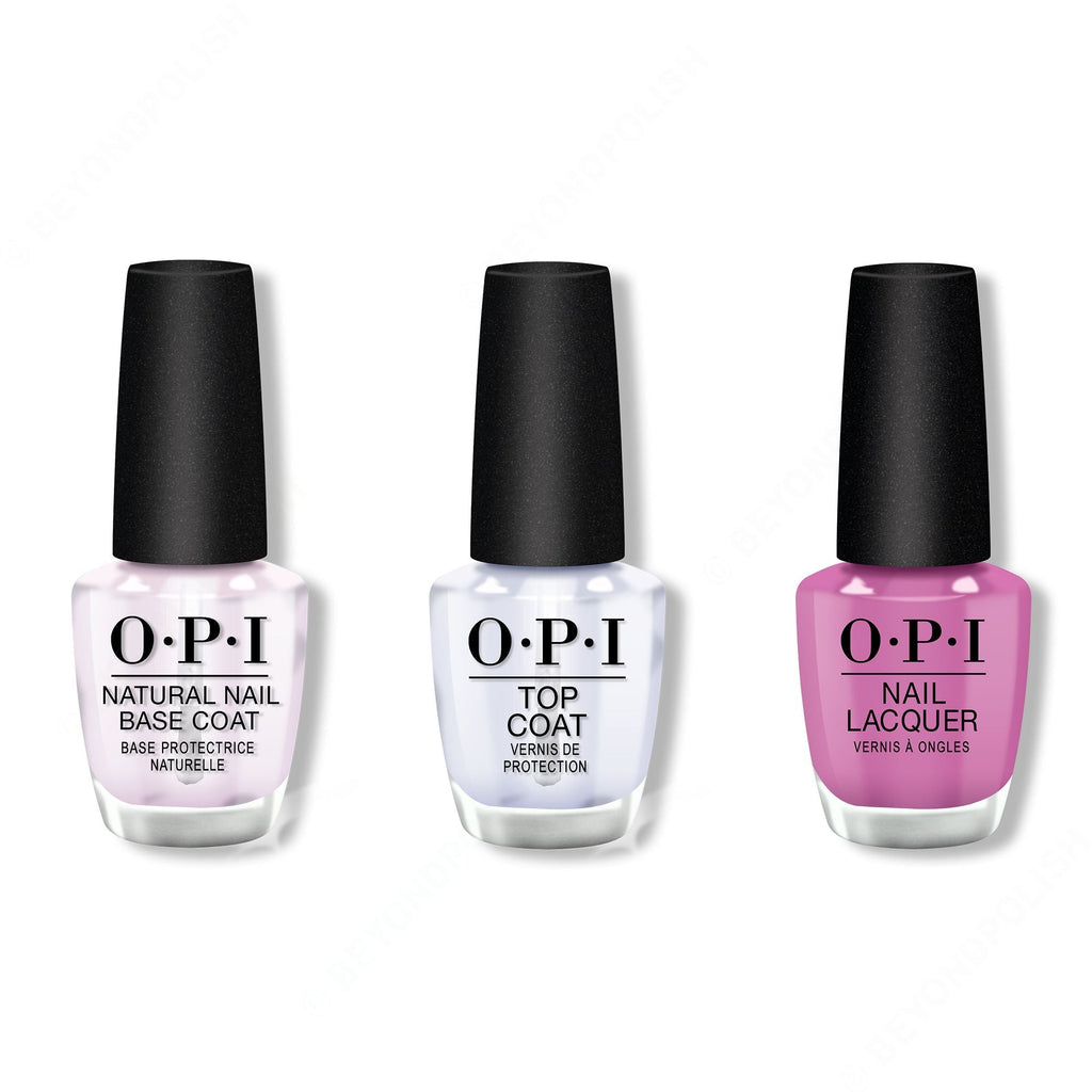 OPI - Nail Lacquer Combo - Base, Top & One Heckla of a Color! 0.5 oz - Professional Care