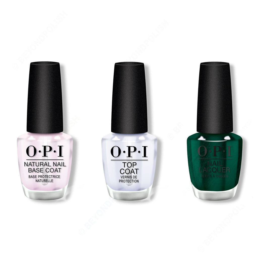 OPI - Nail Lacquer Combo - Base, Top & Peppermint Bark and Bite - Professional Care