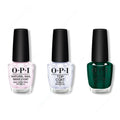 OPI - Nail Lacquer Combo - Base, Top & Peppermint Bark and Bite - Professional Care