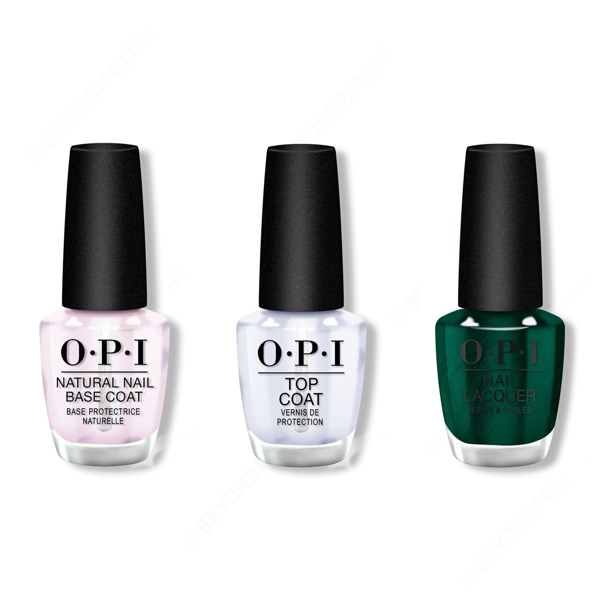 OPI - Nail Lacquer Combo - Base, Top & Peppermint Bark and Bite - Professional Care