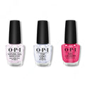 OPI - Nail Lacquer Combo - Base, Top & Pink Flamenco 0.5 oz - Professional Care