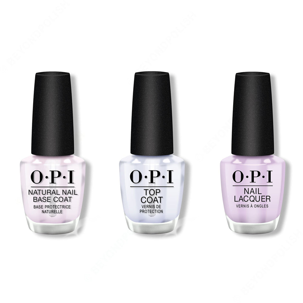 OPI - Nail Lacquer Combo - Base, Top & Polly Want a Lacquer 0.5 oz - Professional Care