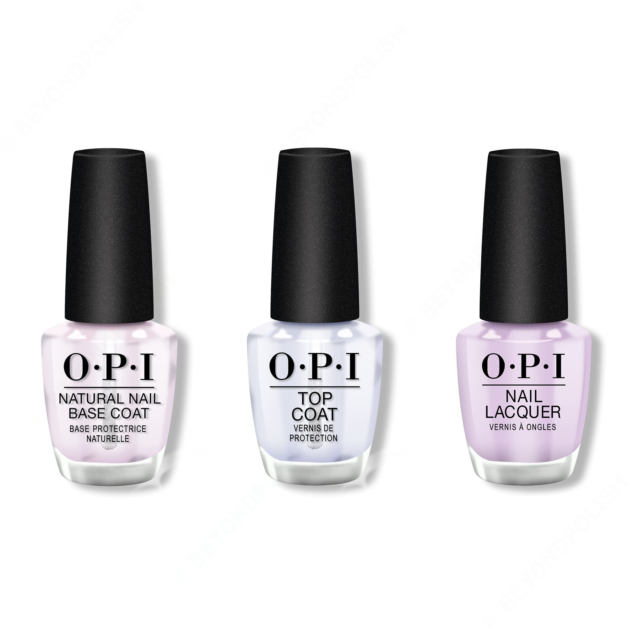 OPI - Nail Lacquer Combo - Base, Top & Polly Want a Lacquer 0.5 oz - Professional Care