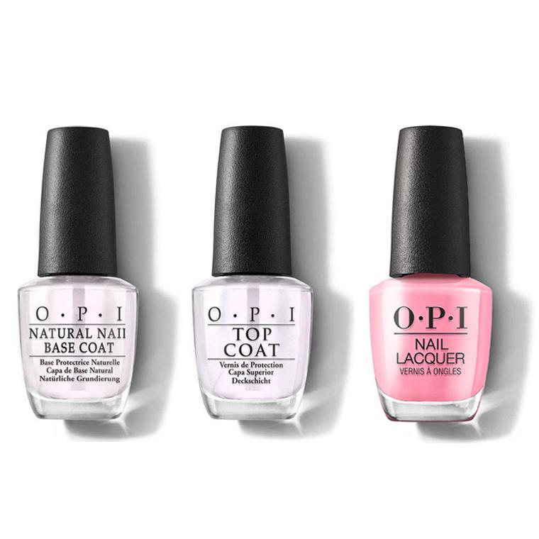 OPI - Nail Lacquer Combo - Base, Top & Racing for Pinks - Professional Care