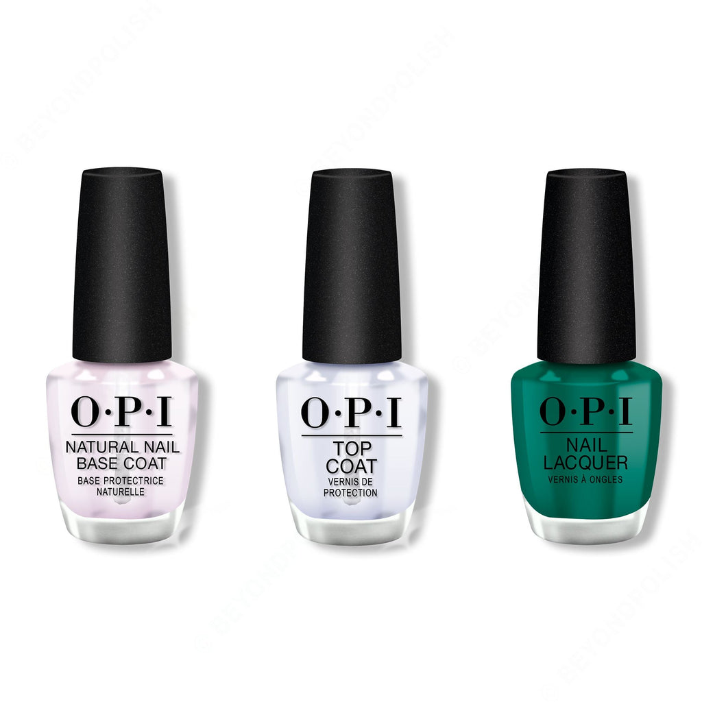 OPI - Nail Lacquer Combo - Base, Top & Rated Pea-G - Professional Care