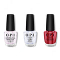 OPI - Nail Lacquer Combo - Base, Top & Red Hot Rio 0.5 oz - Professional Care