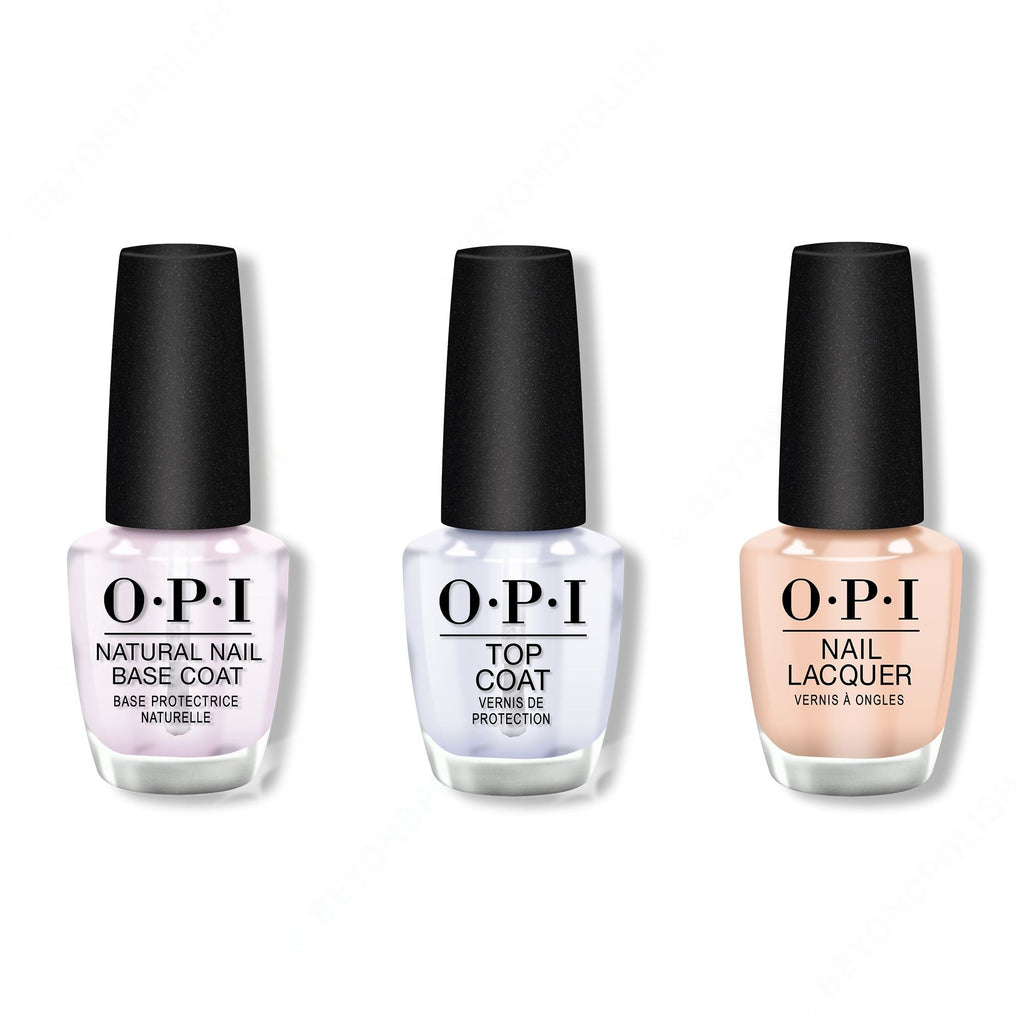 OPI - Nail Lacquer Combo - Base, Top & Samoan Sand 0.5 oz - Professional Care