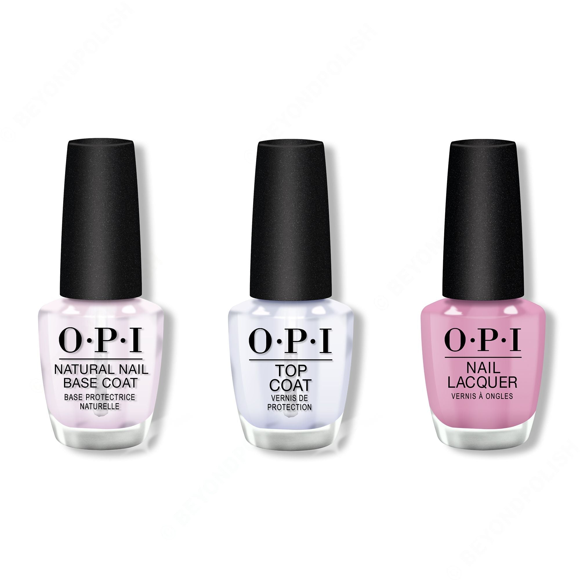OPI - Nail Lacquer Combo - Base, Top & Seven Wonders of OPI 0.5 oz - Professional Care