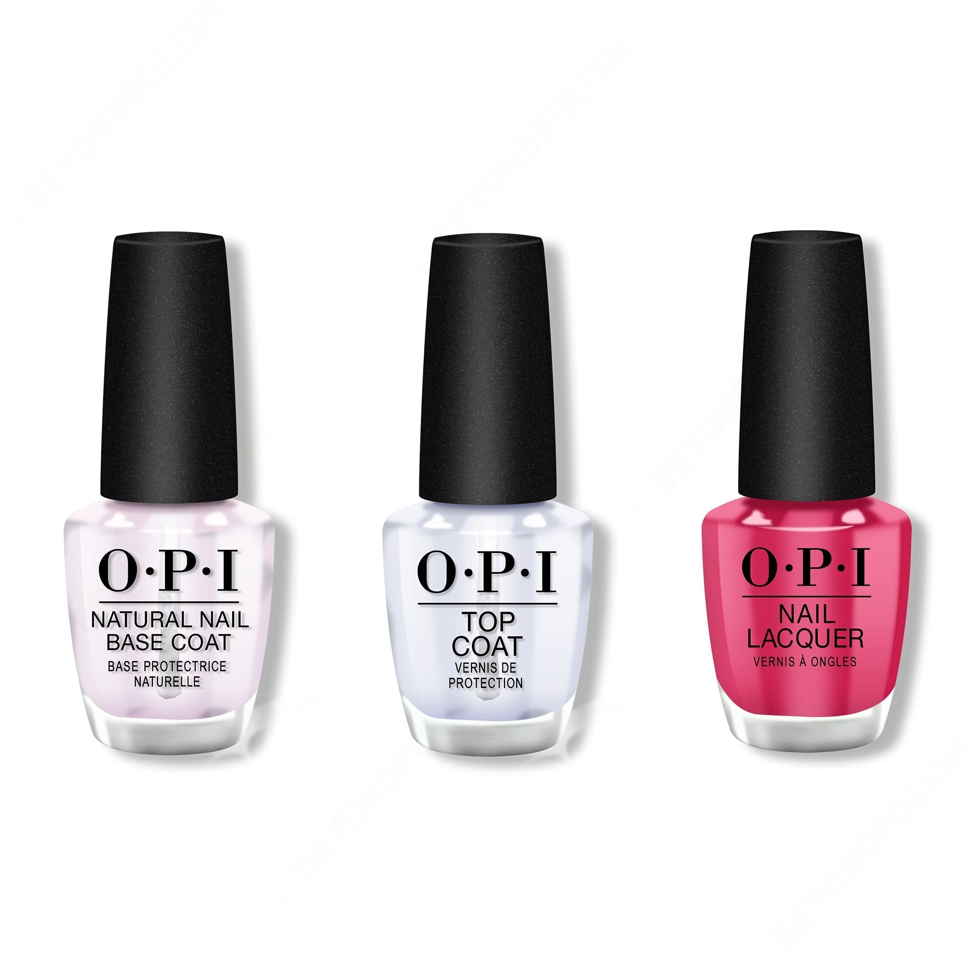 OPI - Nail Lacquer Combo - Base, Top & She's a Bad Muffuletta! 0.5 oz - Professional Care