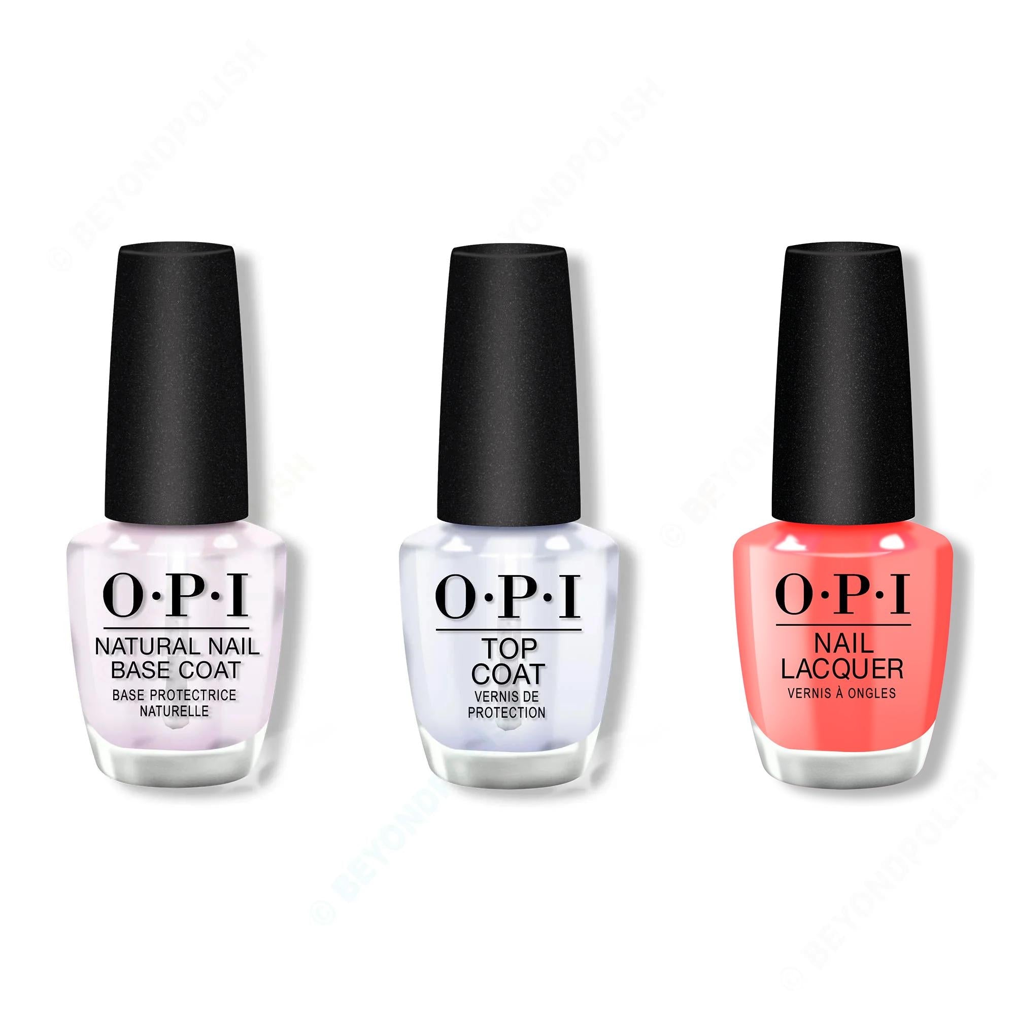 OPI - Nail Lacquer Combo - Base, Top & Shrimp Cocktail - OPIcons Spring 2026