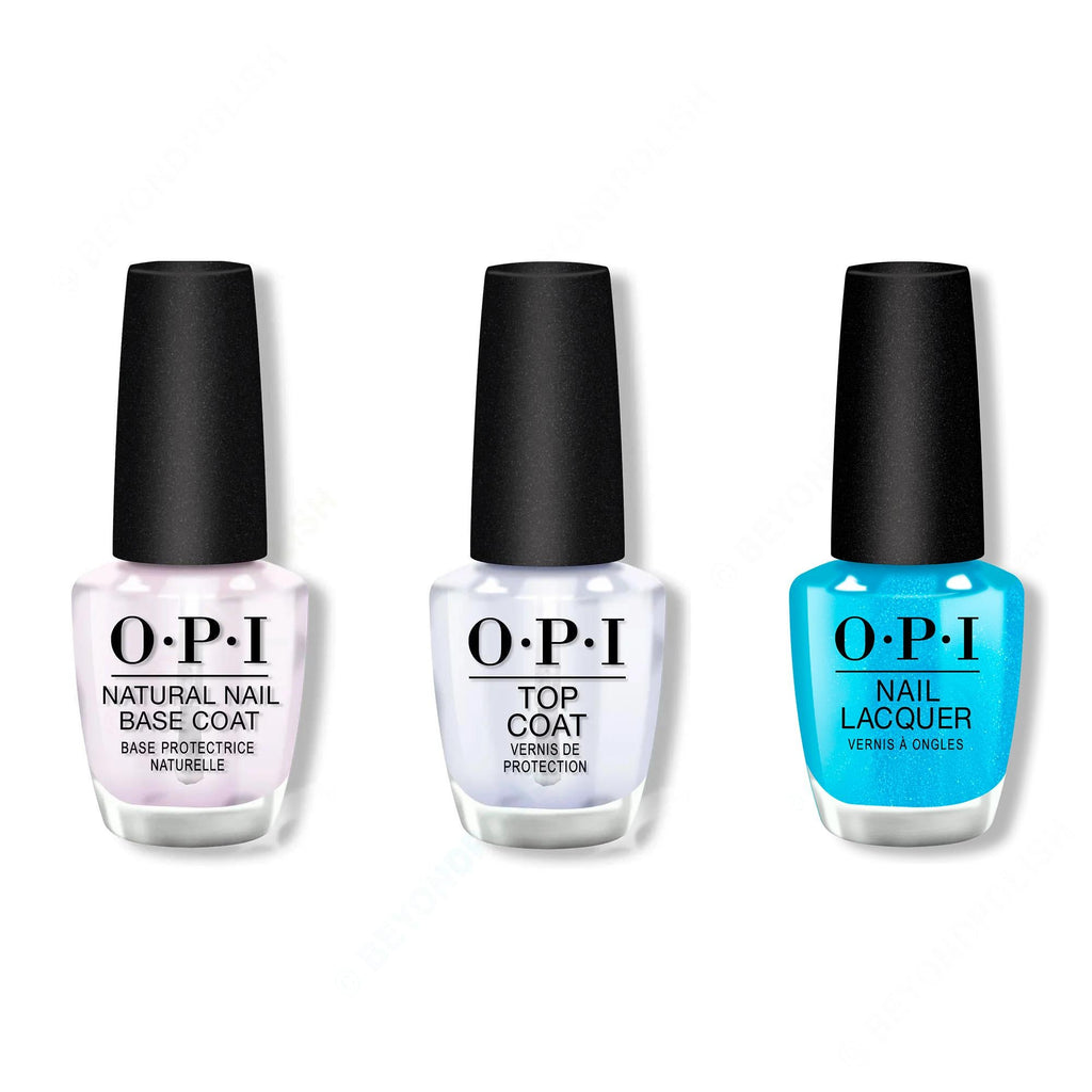 OPI - Nail Lacquer Combo - Base, Top & Sky Blue's the Limit - Professional Care