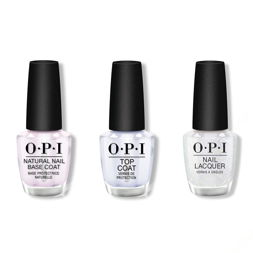 OPI - Nail Lacquer Combo - Base, Top & Snatch'd Silver - Professional Care