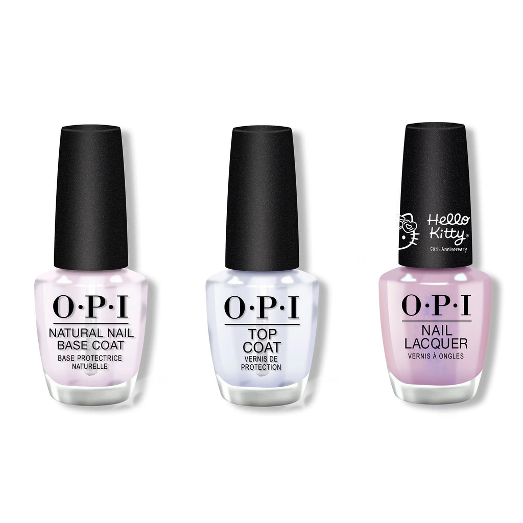 OPI - Nail Lacquer Combo - Base, Top & Supercute Color - Professional Care