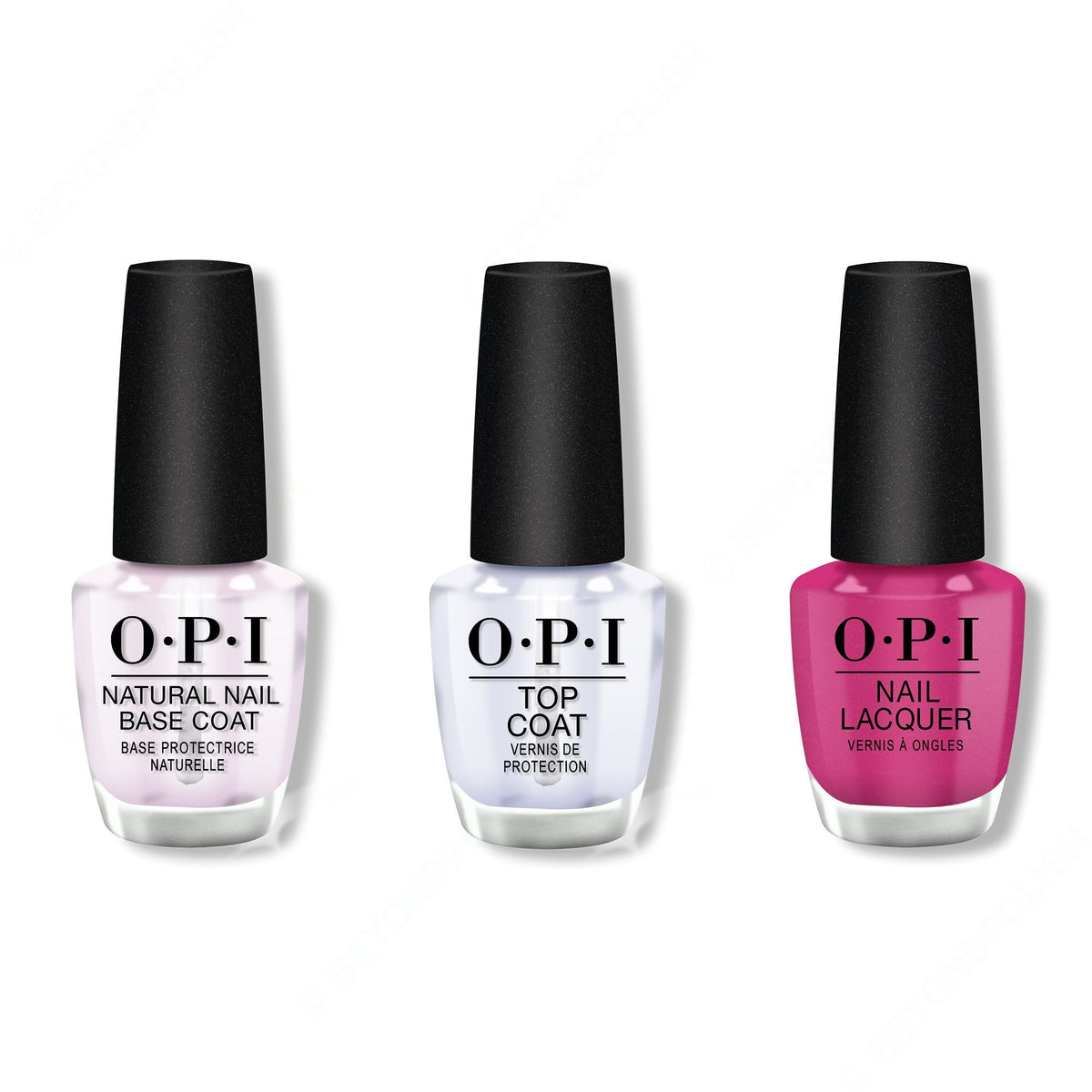 OPI - Nail Lacquer Combo - Base, Top & Telenovela Me About It 0.5 oz - Professional Care