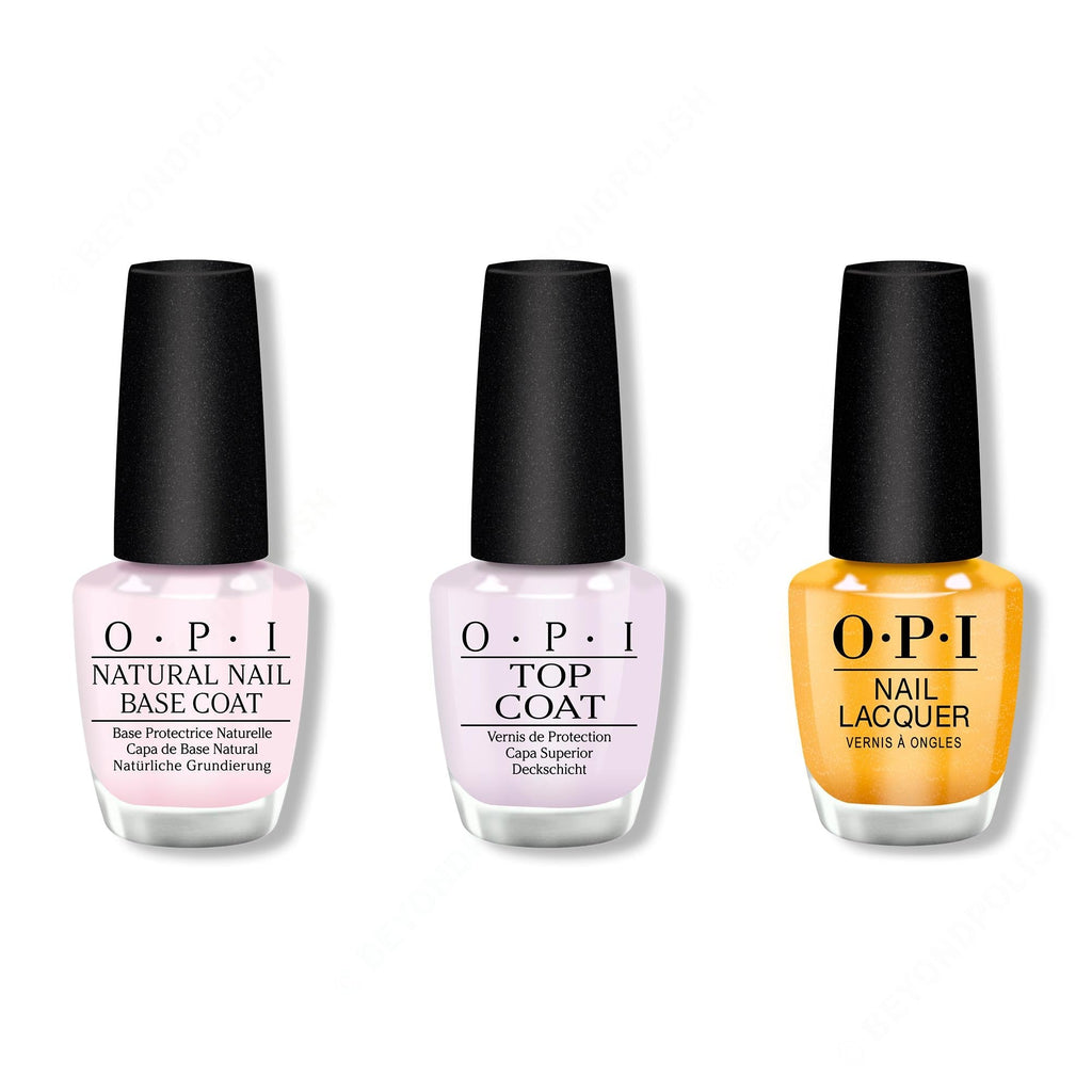 OPI - Nail Lacquer Combo - Base, Top & The Leo-nly One - Professional Care