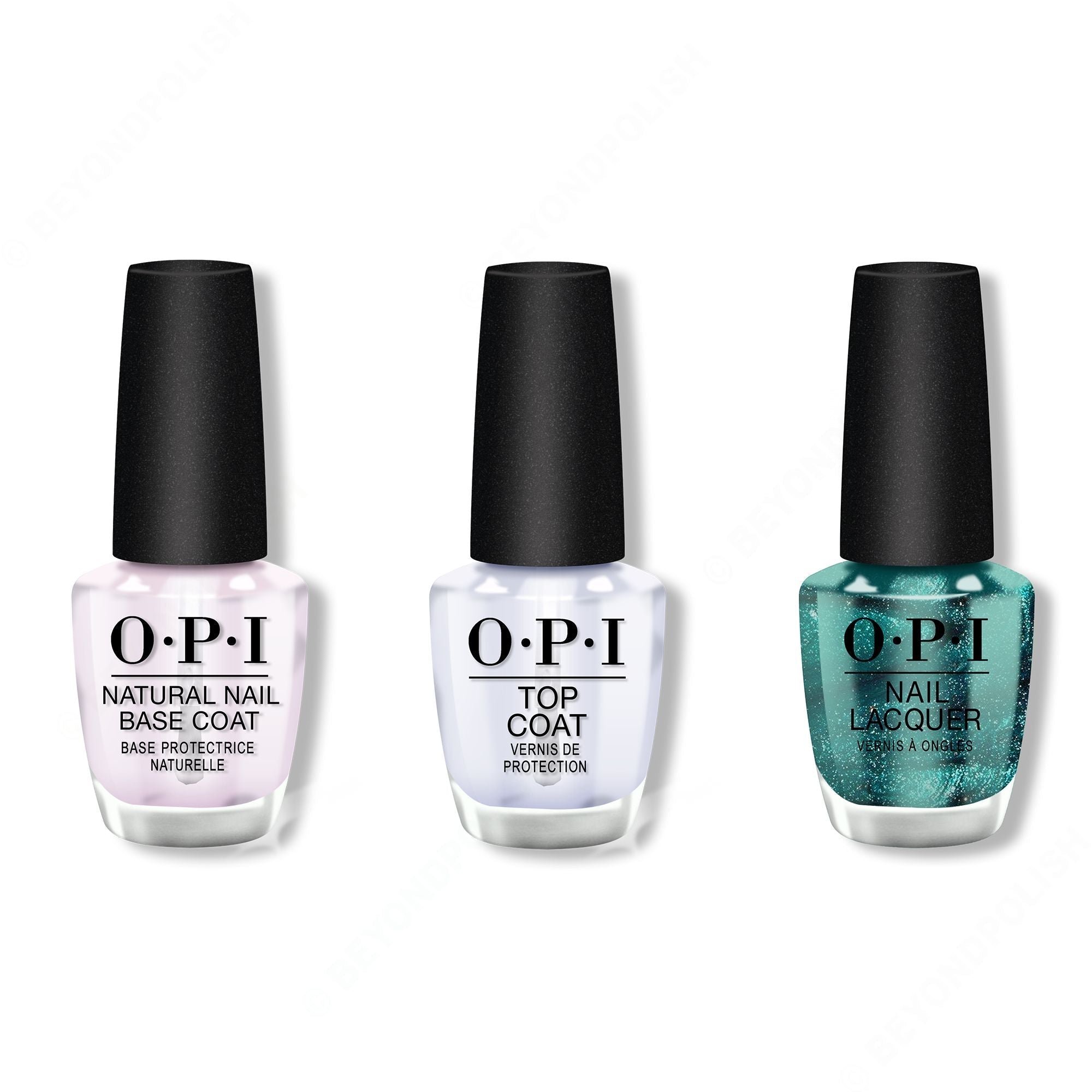 OPI - Nail Lacquer Combo - Base, Top & This Color's Making Waves 0.5 oz - Professional Care