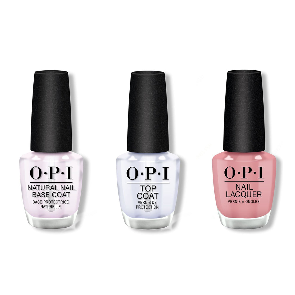 OPI - Nail Lacquer Combo - Base, Top & Tickle My France-y 0.5 oz - Professional Care