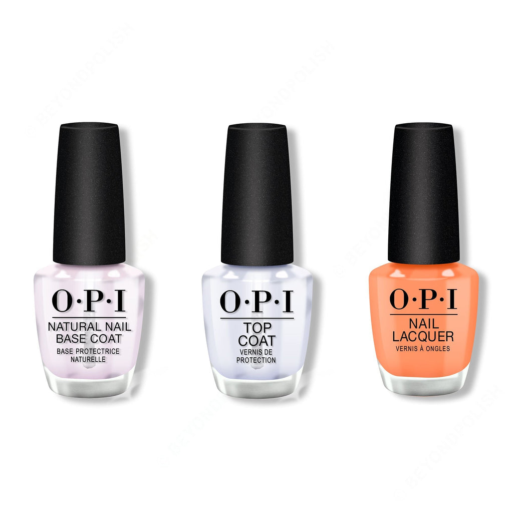 OPI - Nail Lacquer Combo - Base, Top & Trading Paint - Professional Care