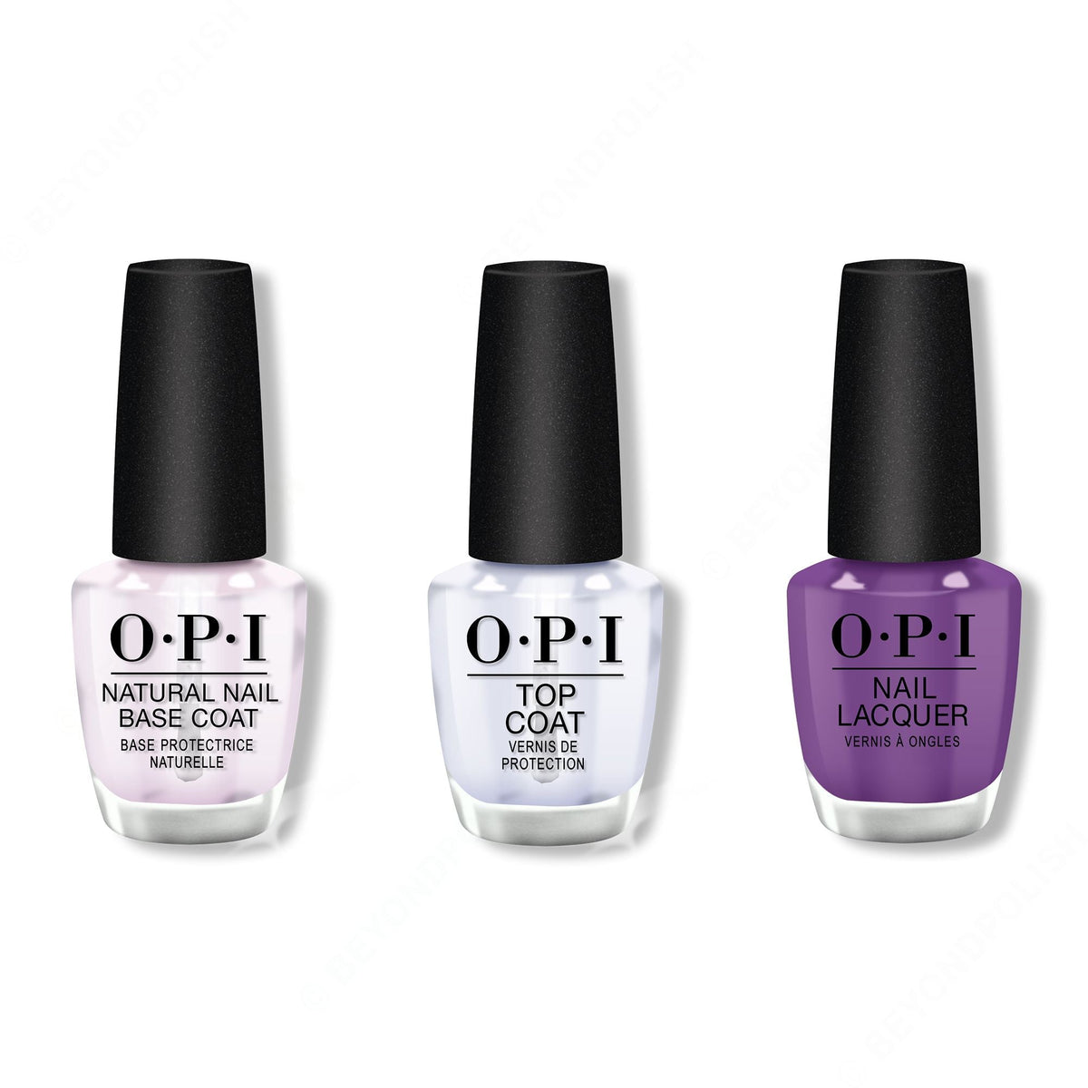 OPI - Nail Lacquer Combo - Base, Top & Violet Visionary - Professional Care